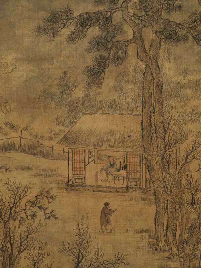 崇祯庚辰（1640年）作 范珏（款） 松园独坐 - 图5