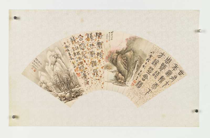 辛卯（1951年）作 张石园 格景二帧 - 图2