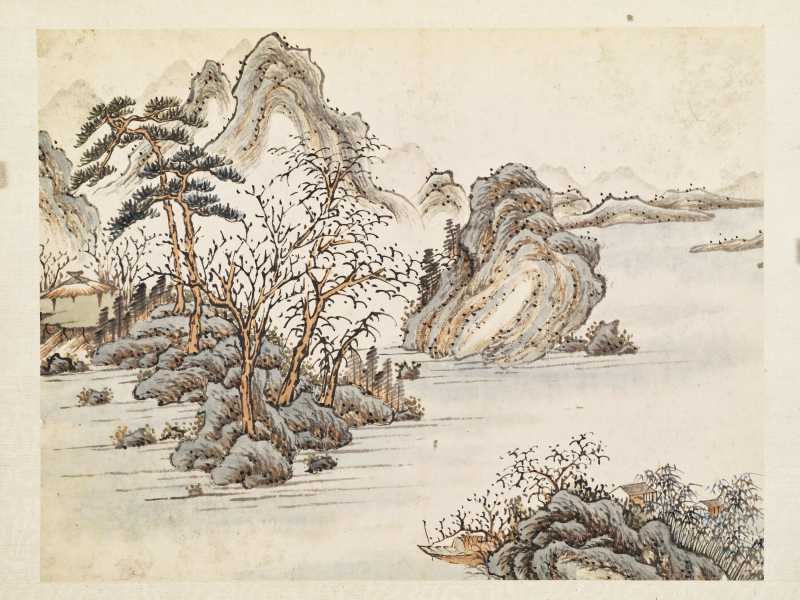 道光丙申（1836年）作 顾鹤庆（款） 仿赵大年笔意山水册 - 图15