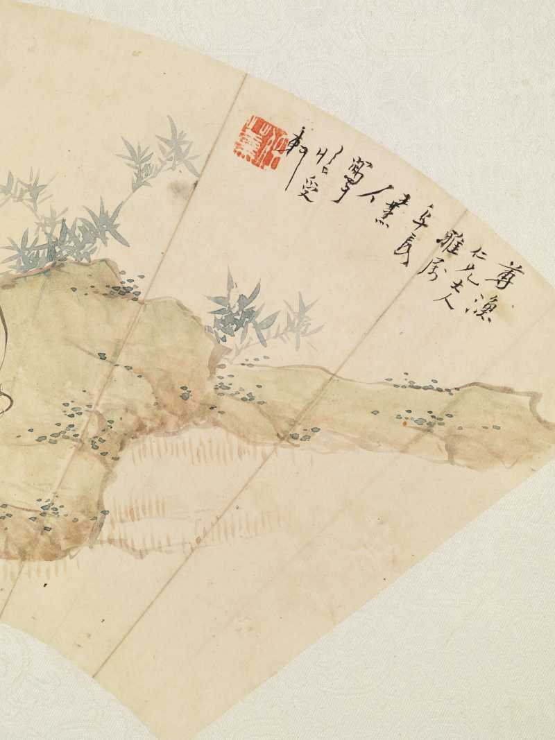 任薰 高士、花鸟二帧 - 图4