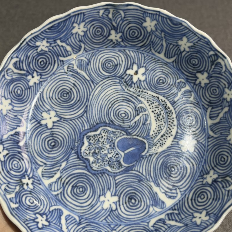 清康熙青花花卉纹盘 - 图6