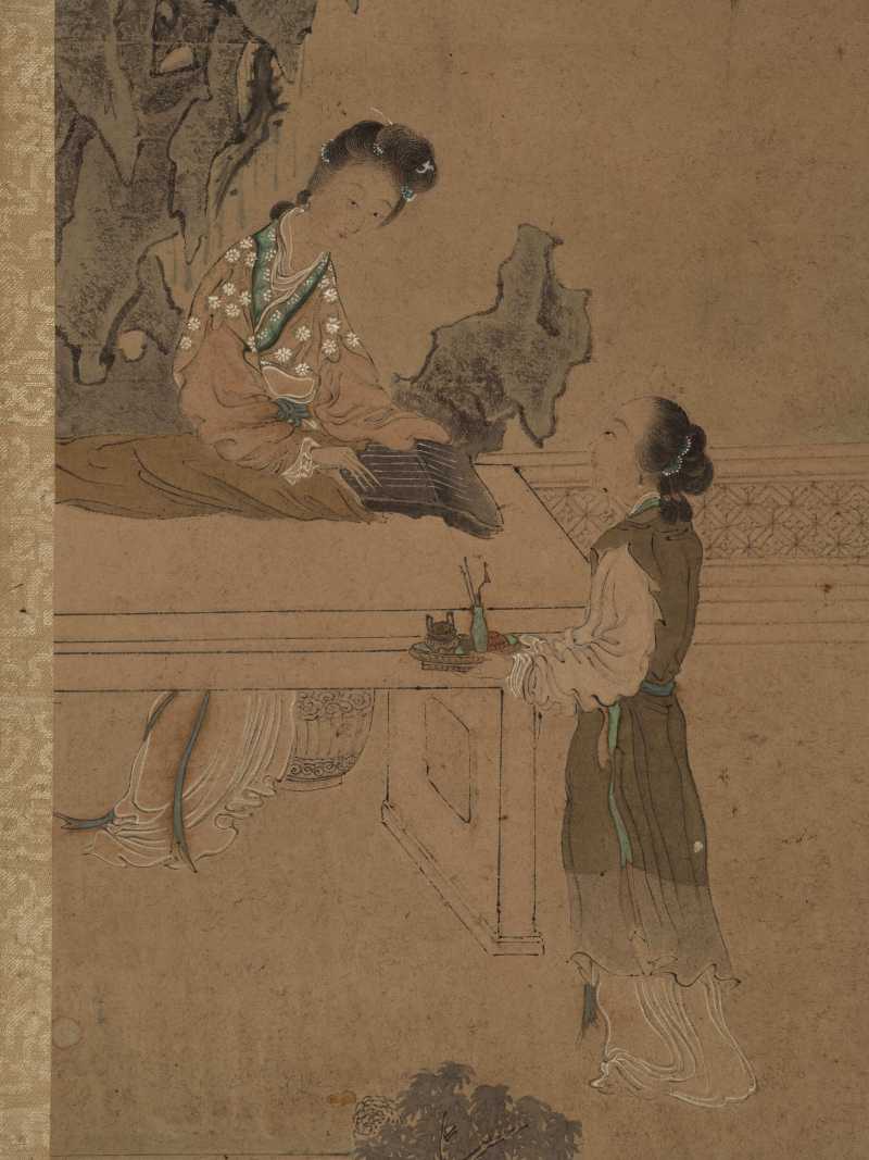 乙亥（1815年秋） 王崧 仕女四屏 - 图9