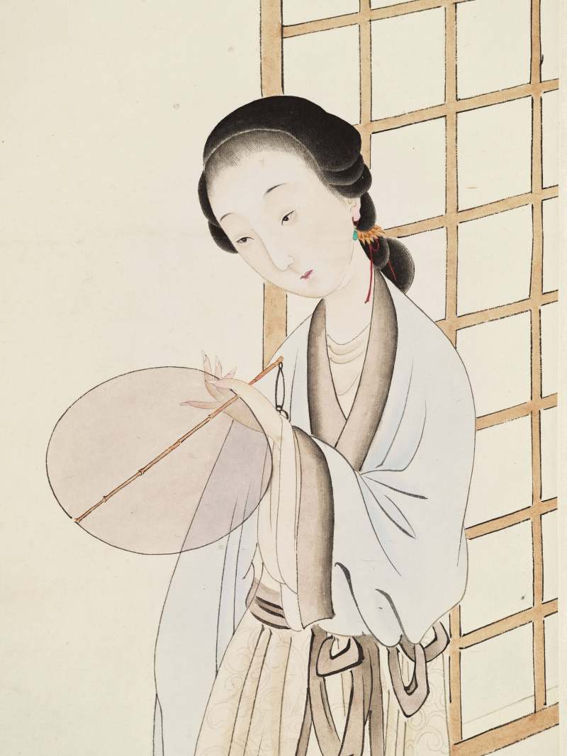 俞明 执扇仕女 - 图4