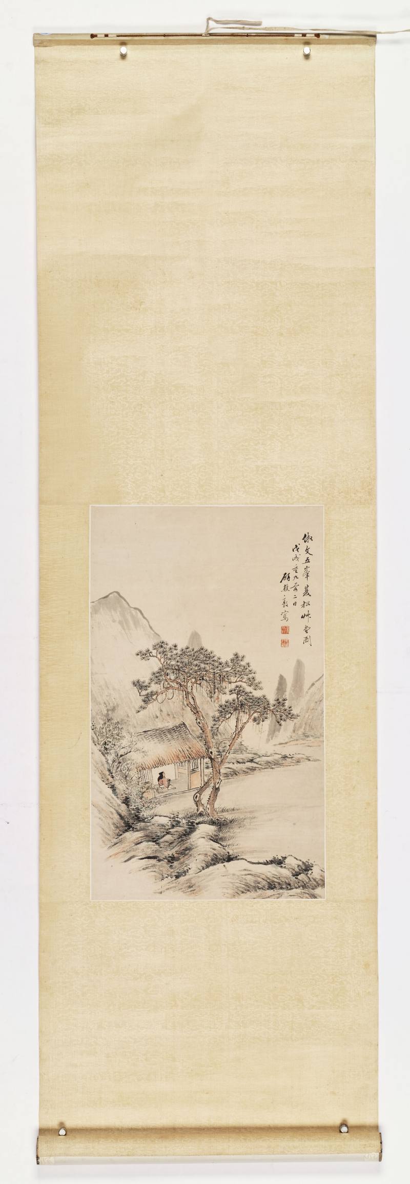 戊戌（1838年）作 张培敦（款） 丛松草堂图 - 图2
