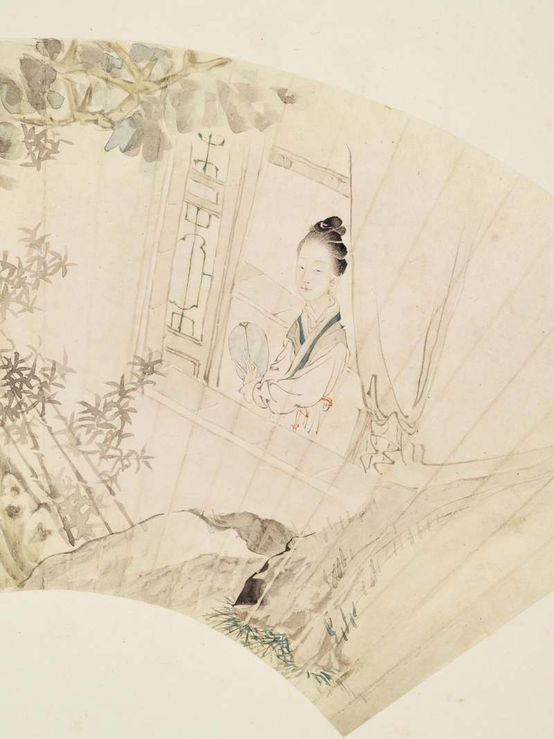 庚寅（1890年）、丙子（1876年）作 沙馥 人物花鸟五帧 - 图18