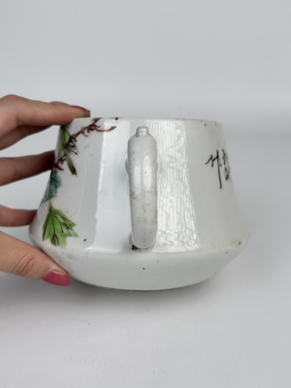 民国浅绛彩画花鸟茶壶 - 图3