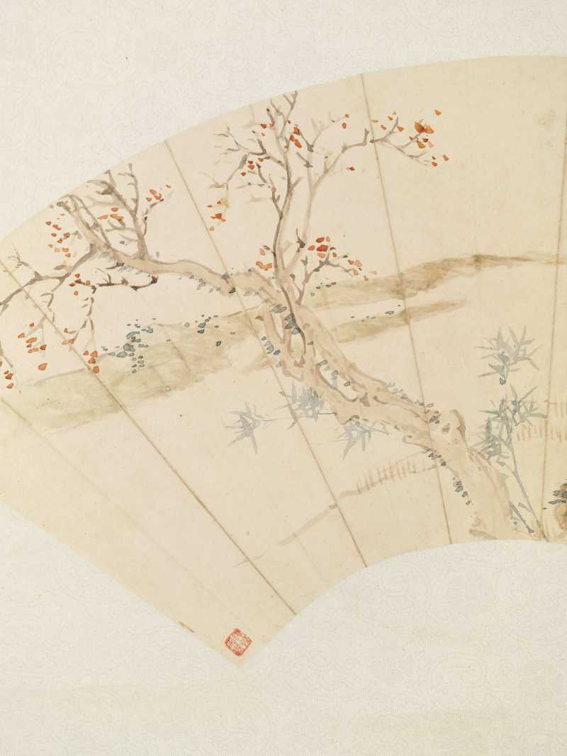 任薰 高士、花鸟二帧 - 图6