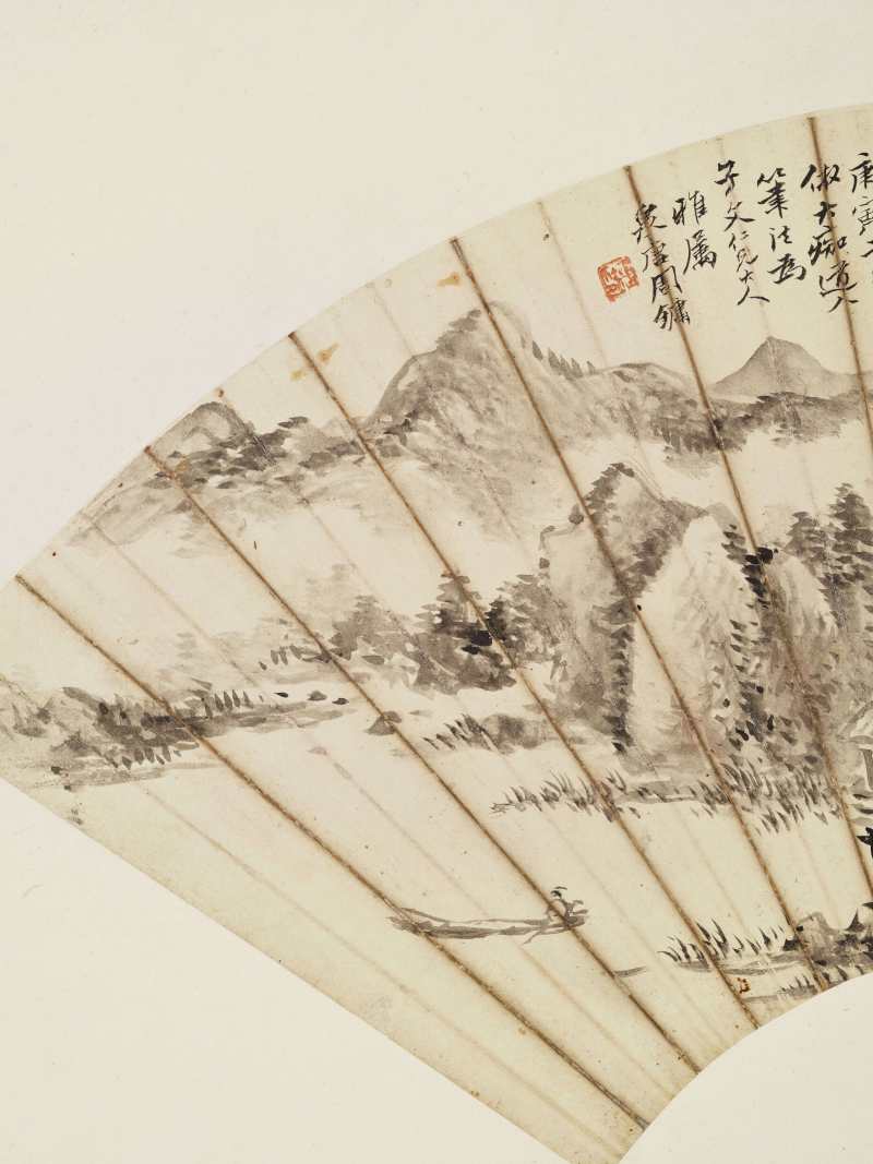 庚寅（1890年）、丁卯（1927年）作 任颐、袁培基、周镛 山水三帧 - 图15