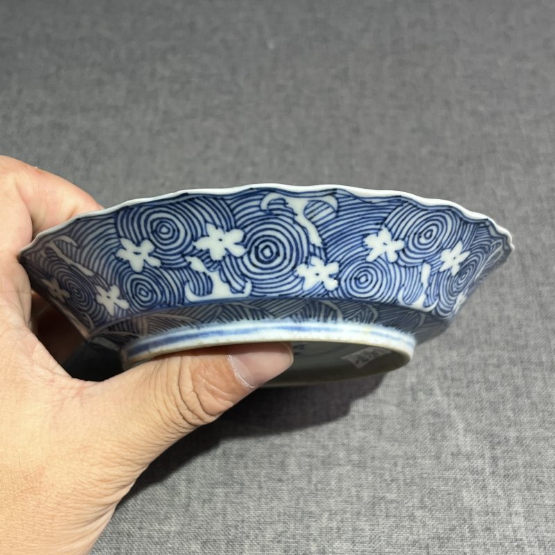 清康熙青花花卉纹盘 - 图7
