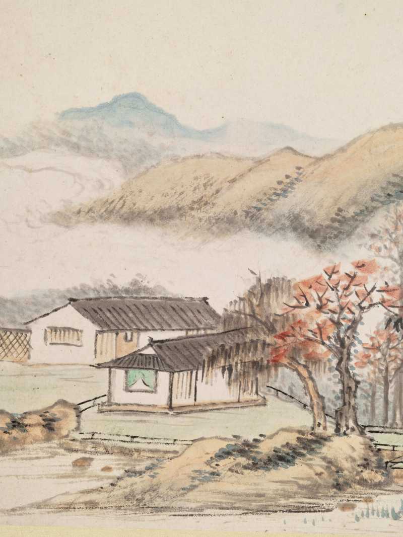 乙亥（1875年）作 陈若木、程庭鹭、胡铁梅等 山水人物七帧 - 图34
