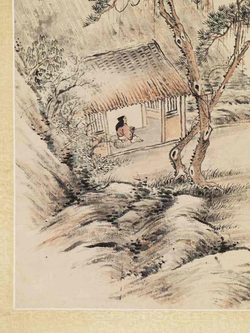 戊戌（1838年）作 张培敦（款） 丛松草堂图 - 图4