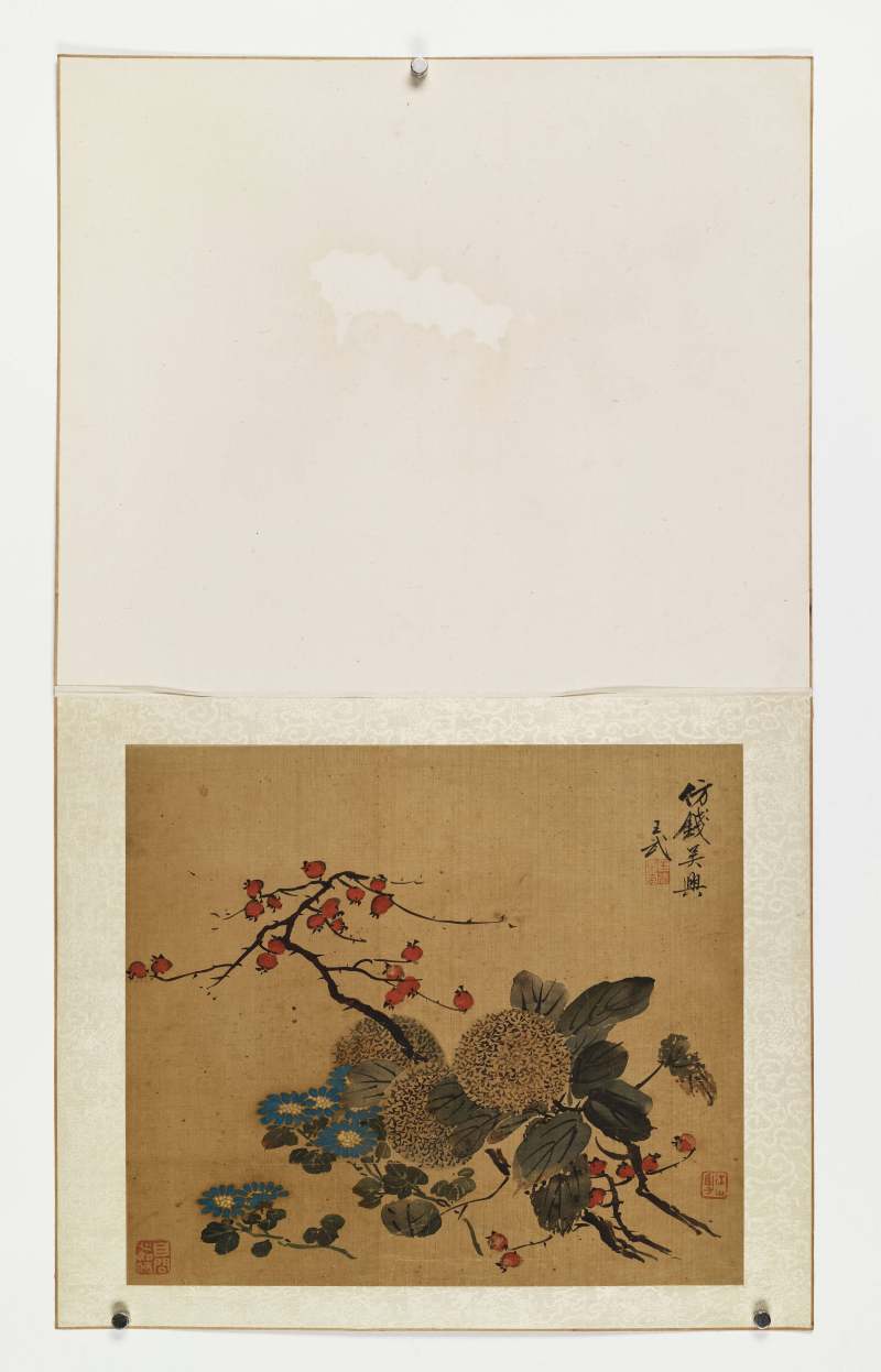 壬戌（1682年）作 王武（款） 花卉四帧 - 图21