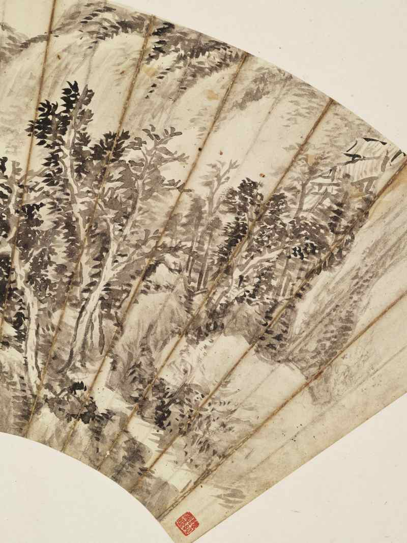 庚寅（1890年）、丁卯（1927年）作 任颐、袁培基、周镛 山水三帧 - 图17