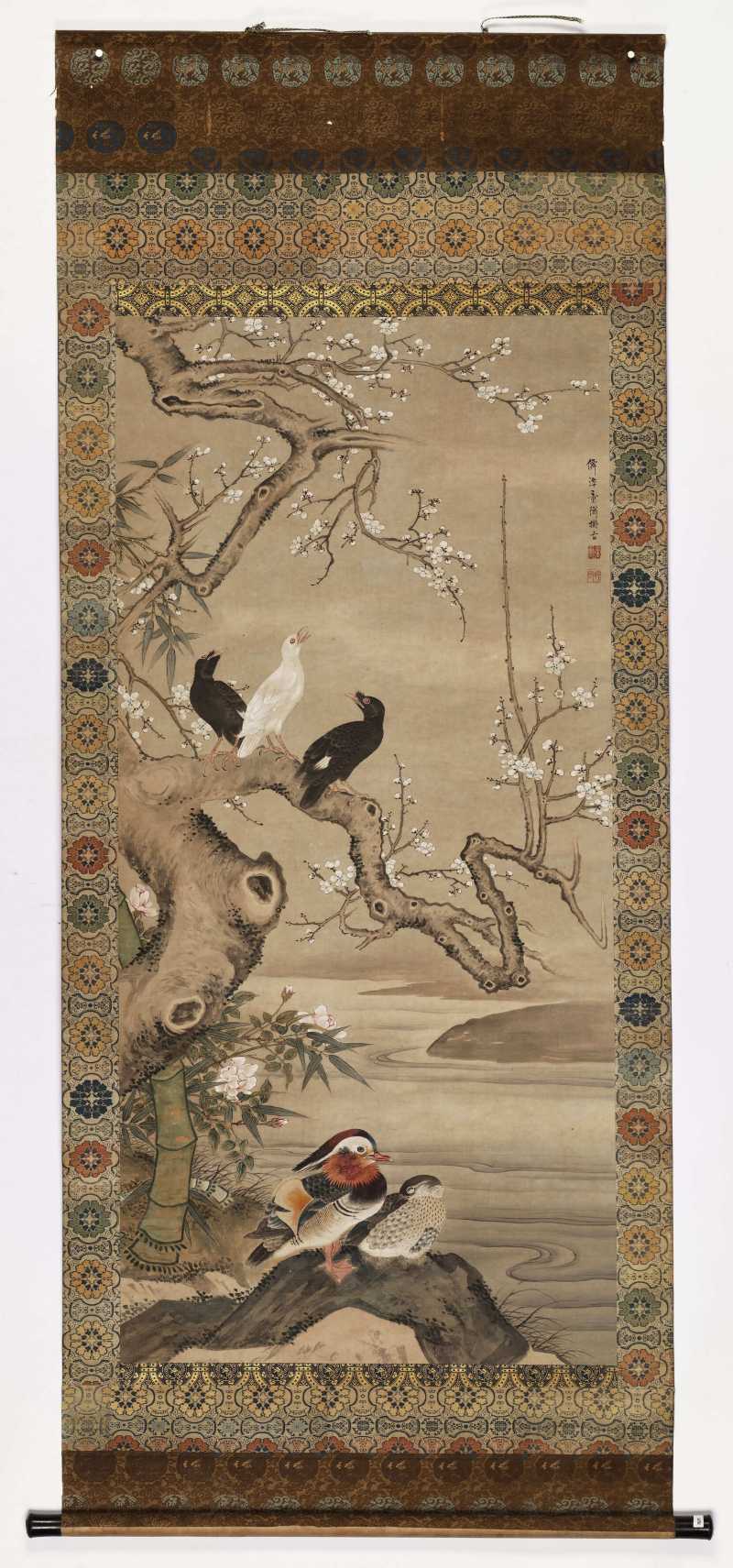 童衡（款） 梅雀鸳鸯 - 图2