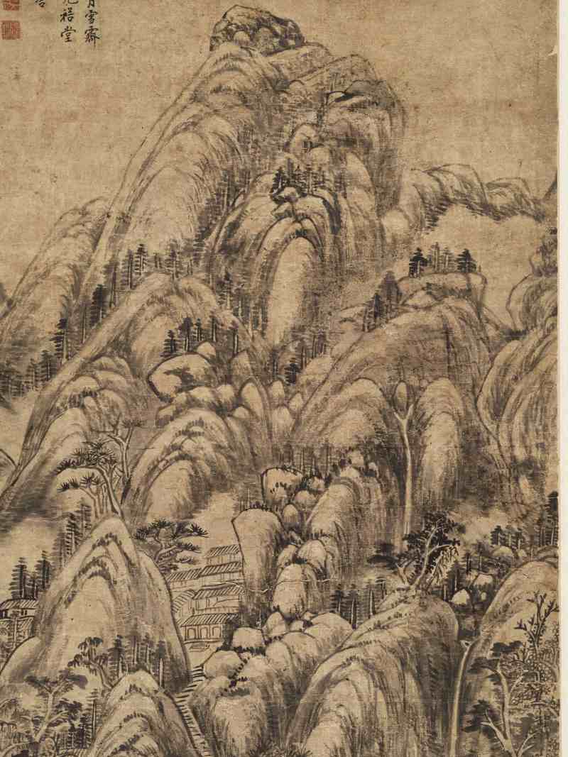 乾隆己未（1739年）作 温仪 仿董山水 - 图3