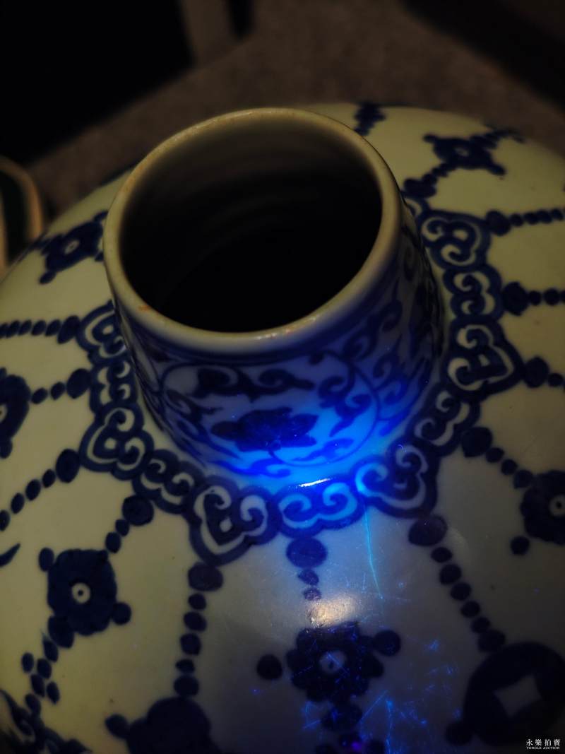 明嘉靖 青花璎珞海马纹罐 - 图6
