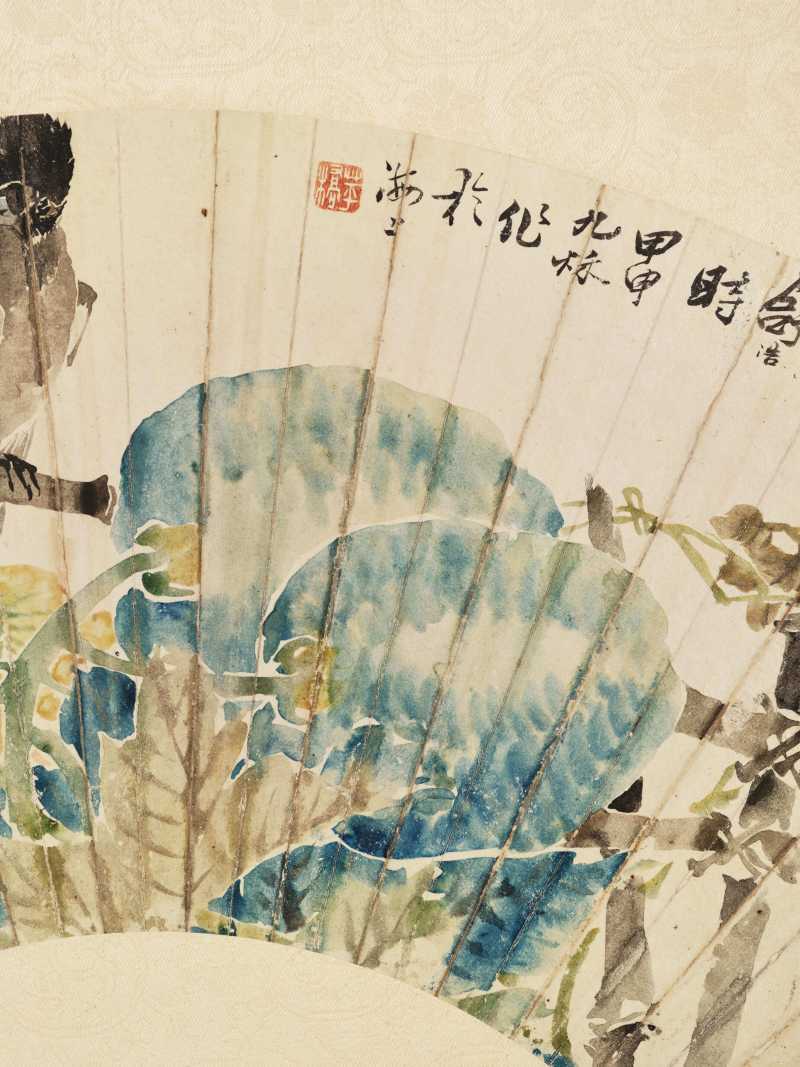甲申（1884年）、壬午（1882年）、 壬子（1852年）作 舒浩、刘德六 花鸟三帧 - 图13
