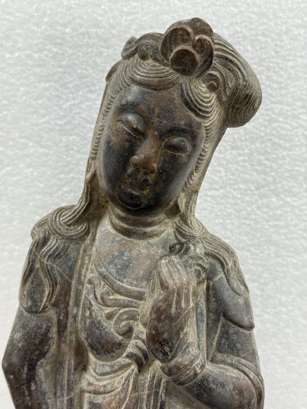 五代青石菩薩立像 - 图7