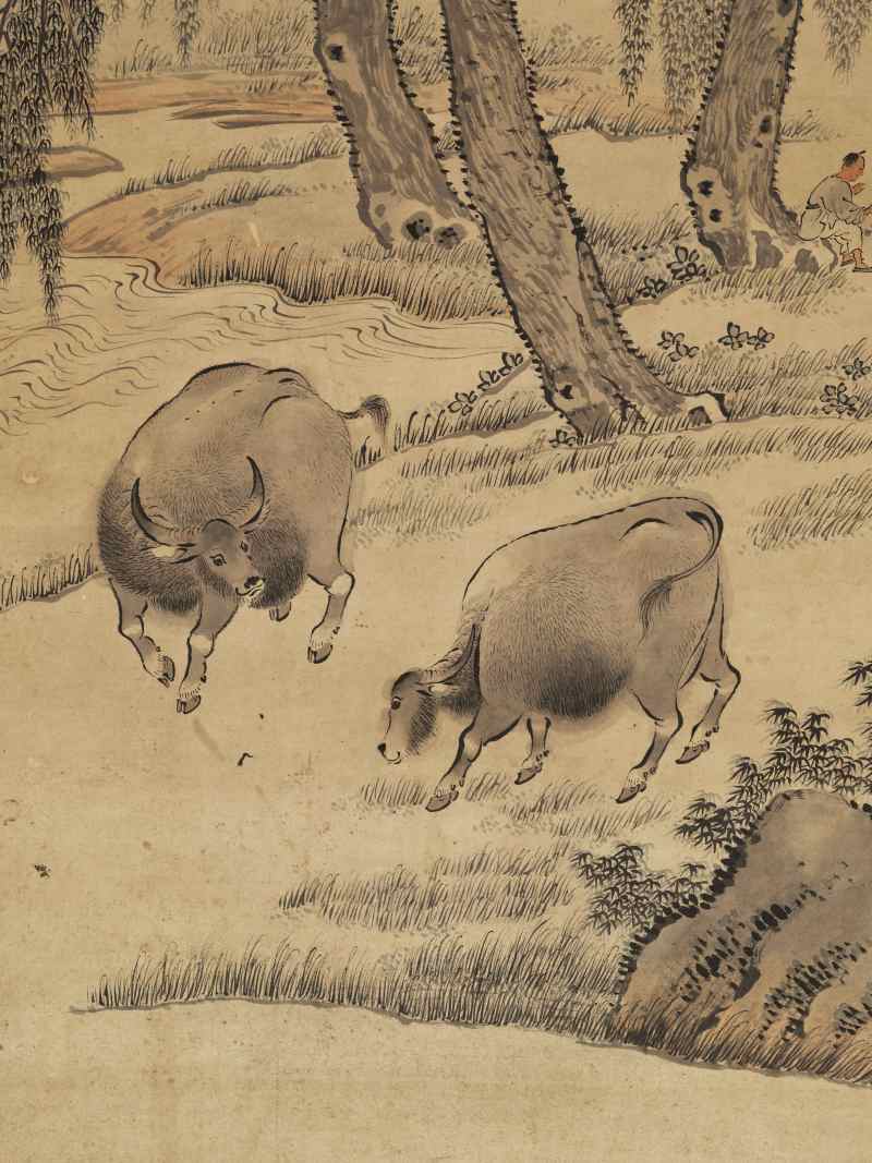 戊戌（1718年）作 杨晋（款） 柳溪放牧 - 图10