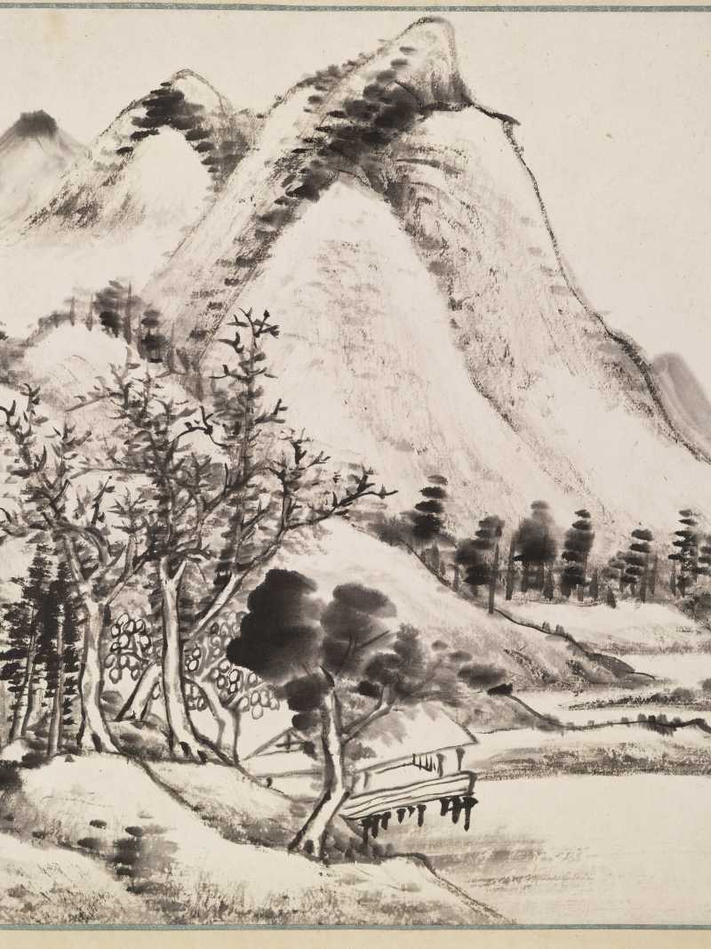 甲申（1944年）作 洪范、郑石桥、沈蔚文 山水花卉三帧 - 图16