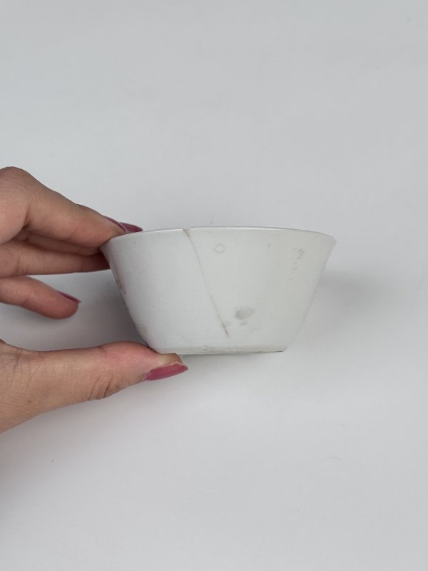 清雍正 墨彩山水纹马蹄杯 - 图4