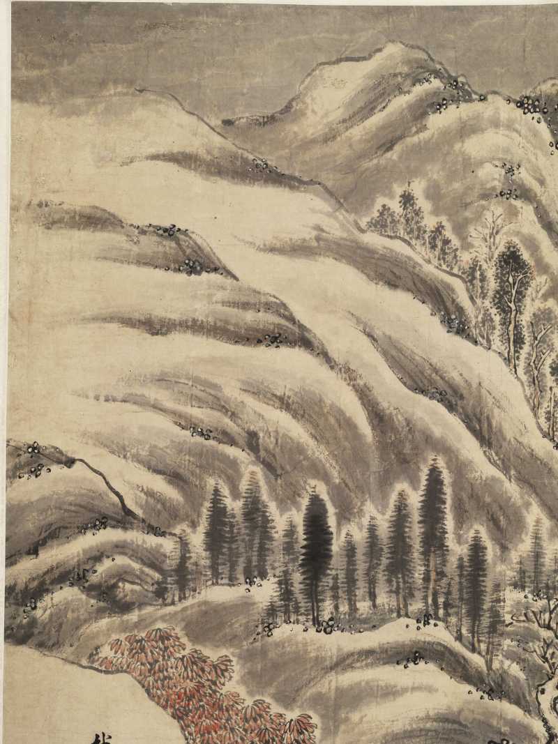 甲午（1834年）作 潘思牧（款） 仿戴文进关山积雪图通景六屏 - 图38