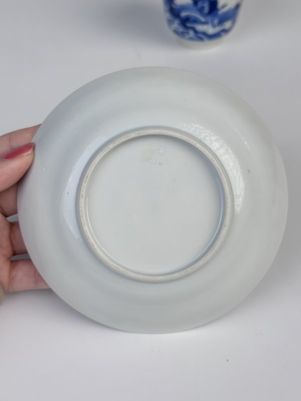 清中期青花海屋添筹图铃铛杯碟套 - 图4