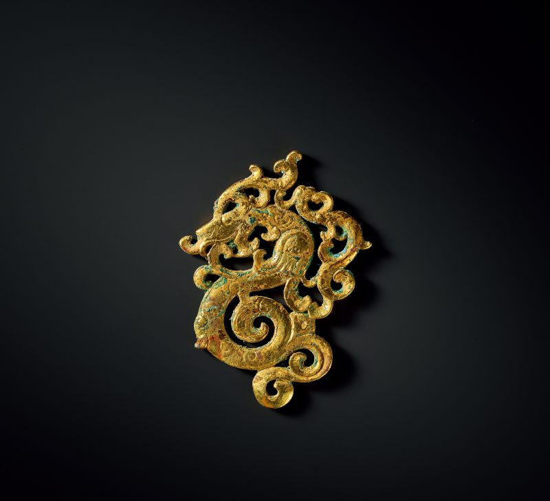 銅包金龍形佩 - 图1