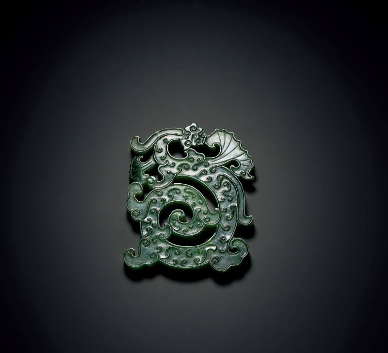 十八世紀 碧玉螭龍佩
