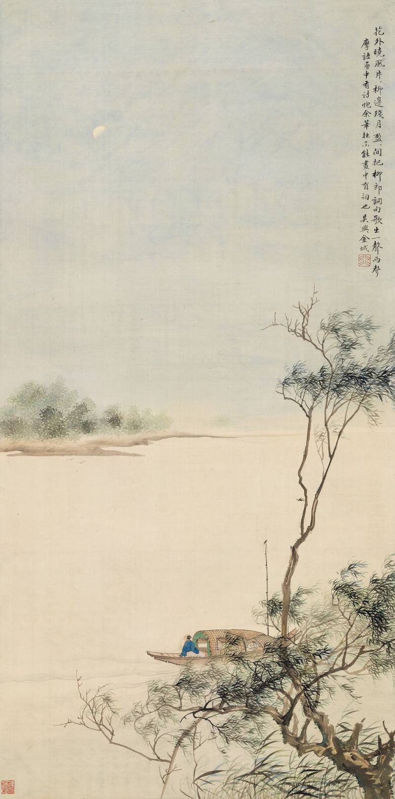 金 城 舟中望月