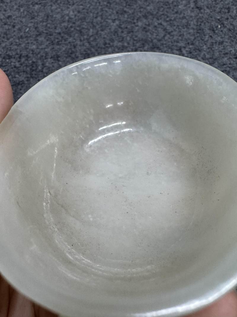 清早期 白玉卷雲柄杯 - 图12