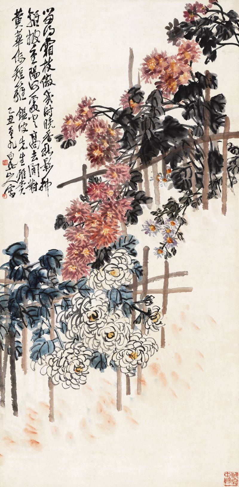 乙丑（1925年）作 王一亭 叢菊