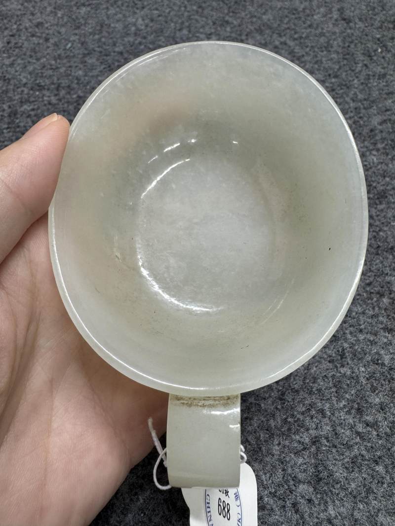 清早期 白玉卷雲柄杯 - 图13