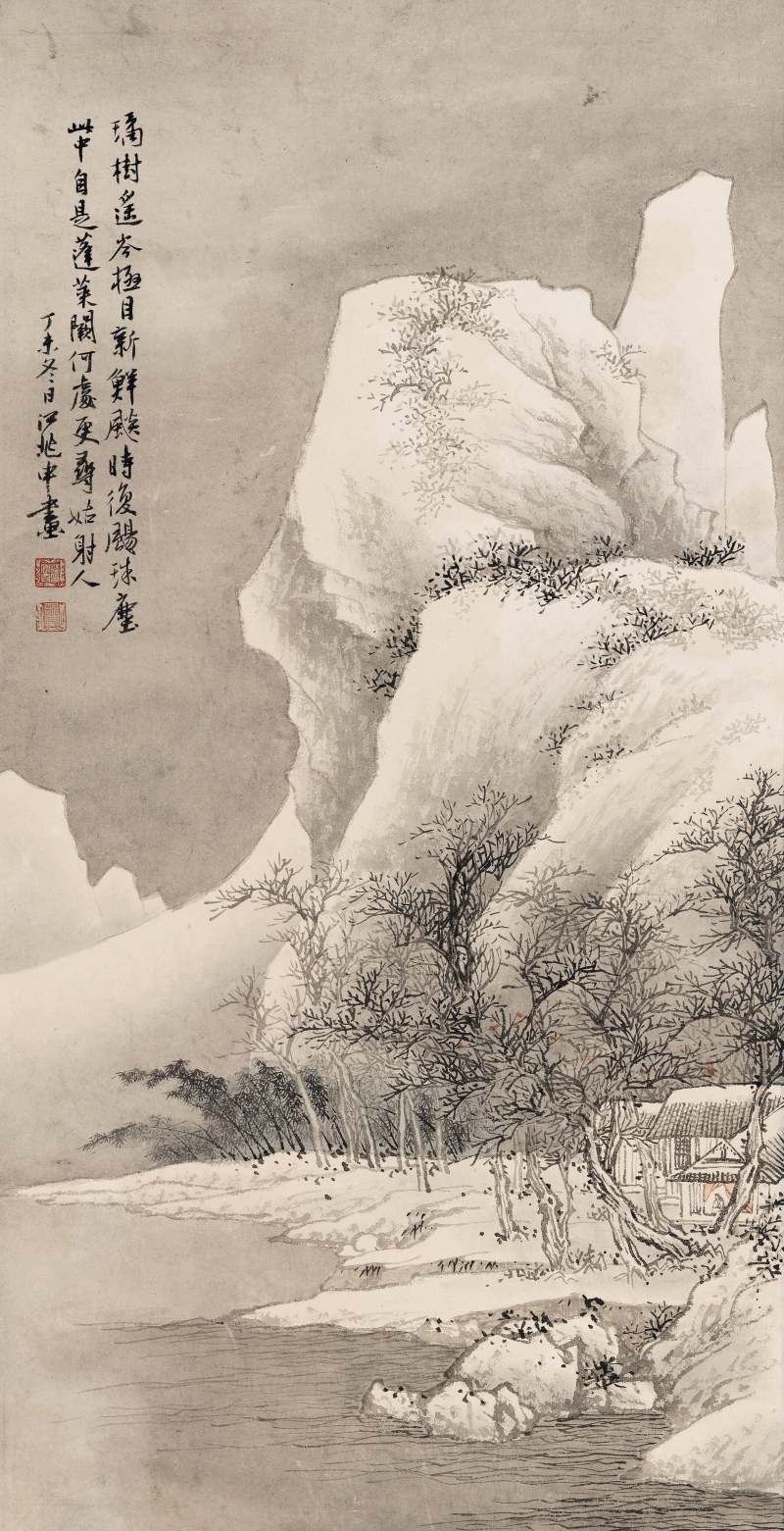 丁未（1967年）作 江兆申 雪景山水