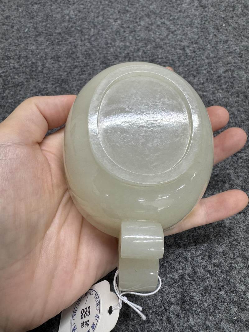 清早期 白玉卷雲柄杯 - 图6
