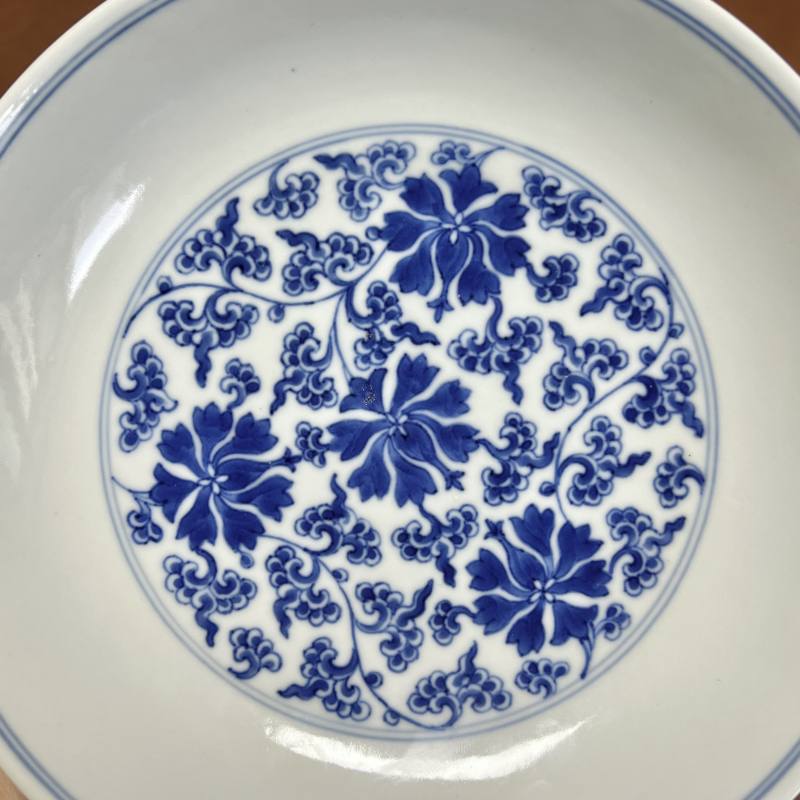 清乾隆 青花缠枝宝相花纹盘 - 图9