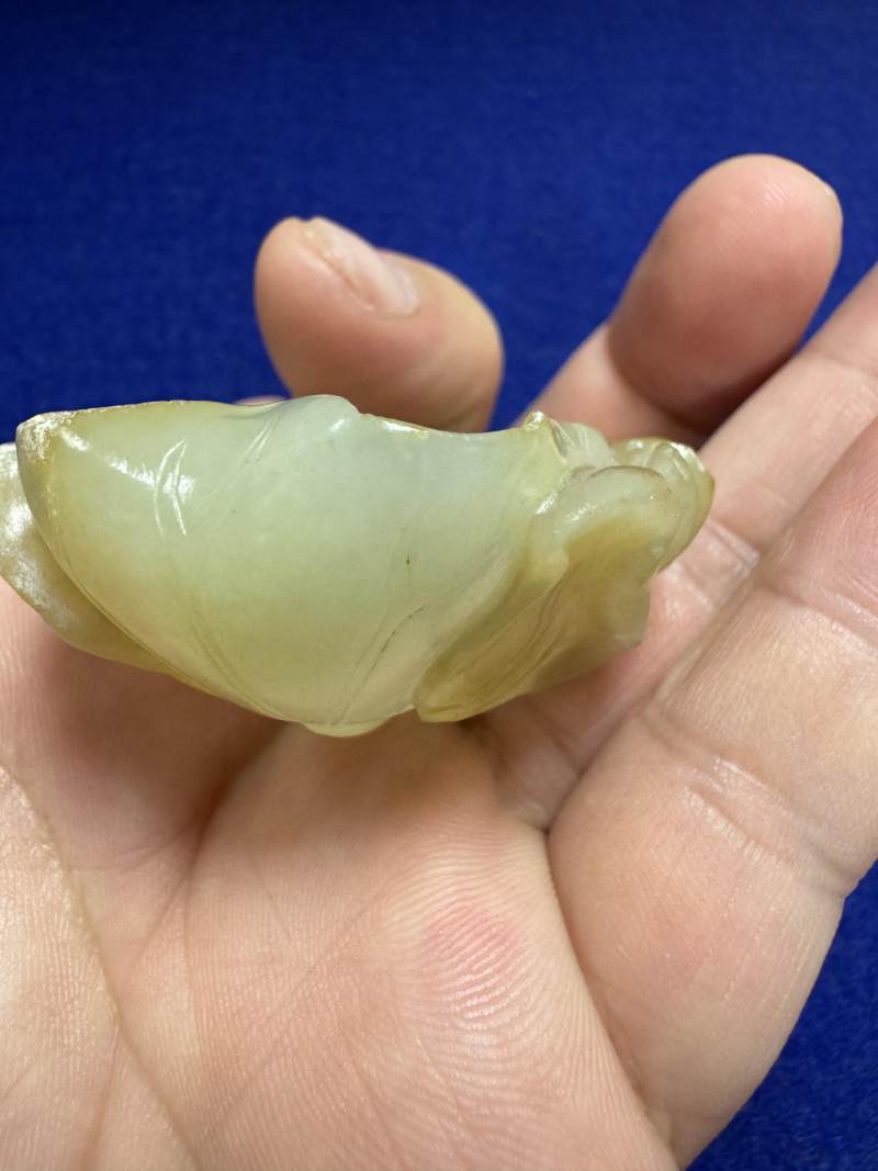元 白玉紅沁荷葉式水洗 - 图20