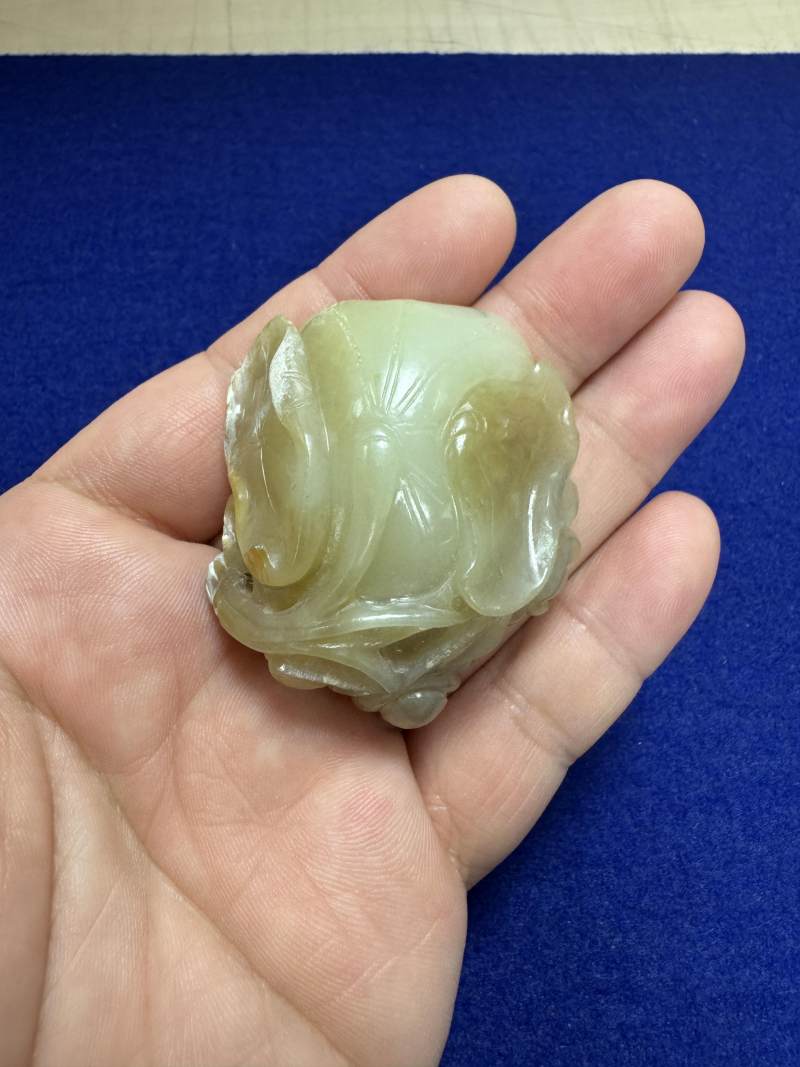 元 白玉紅沁荷葉式水洗 - 图21