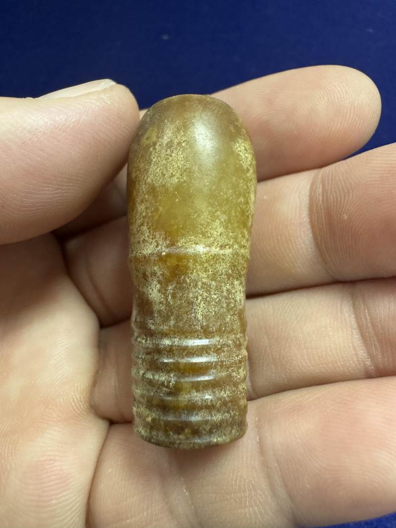 玉雕紅沁弦紋飾 - 图4