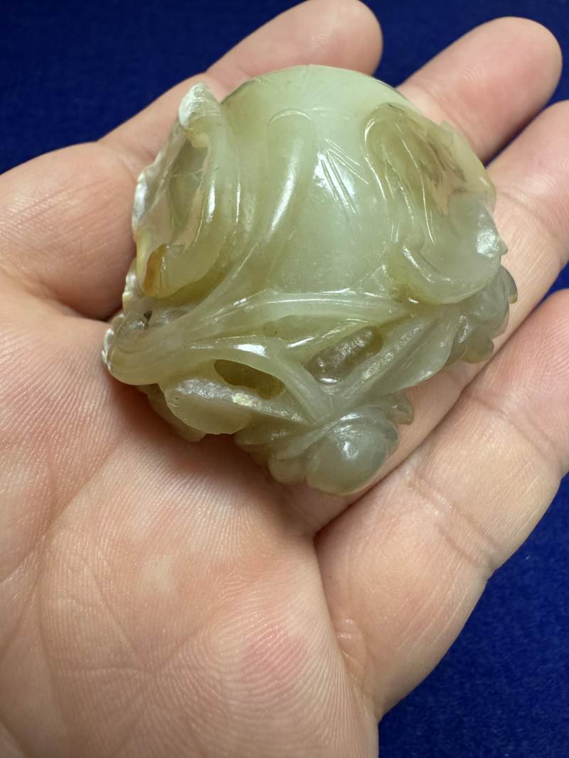 元 白玉紅沁荷葉式水洗 - 图22