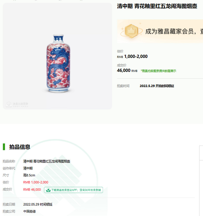 清中期 釉里红地青花皮球花纹鼻烟壶 - 图18