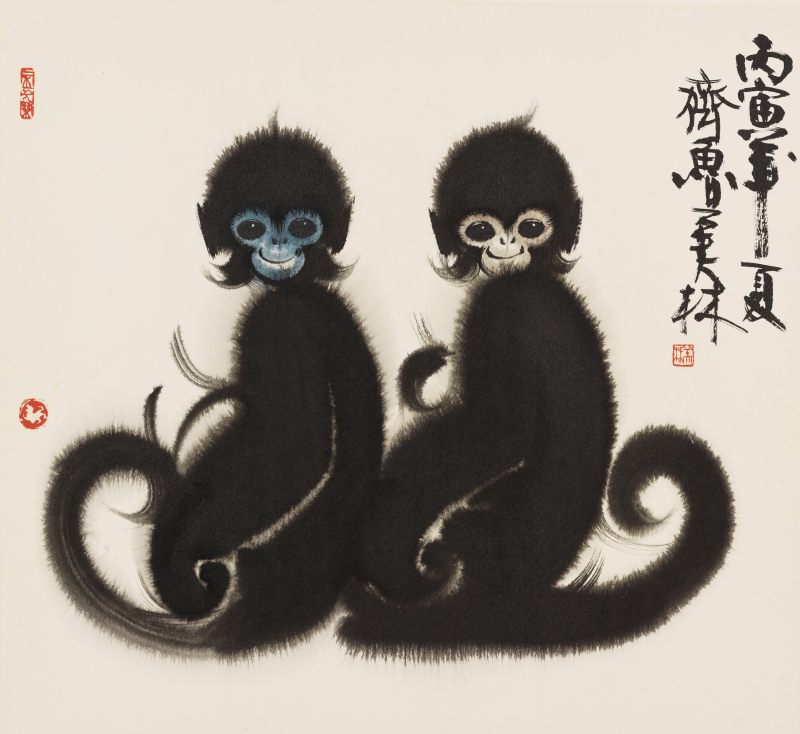 丙寅（1986年）作 韓美林 猴子