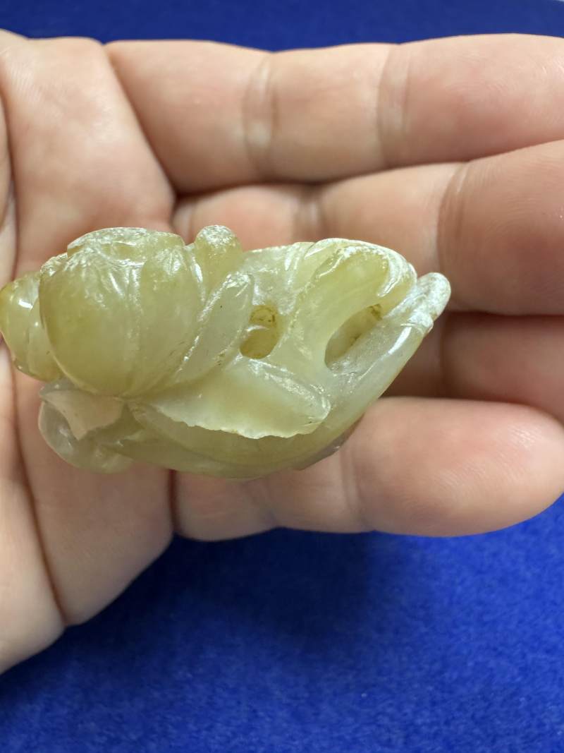 元 白玉紅沁荷葉式水洗 - 图12