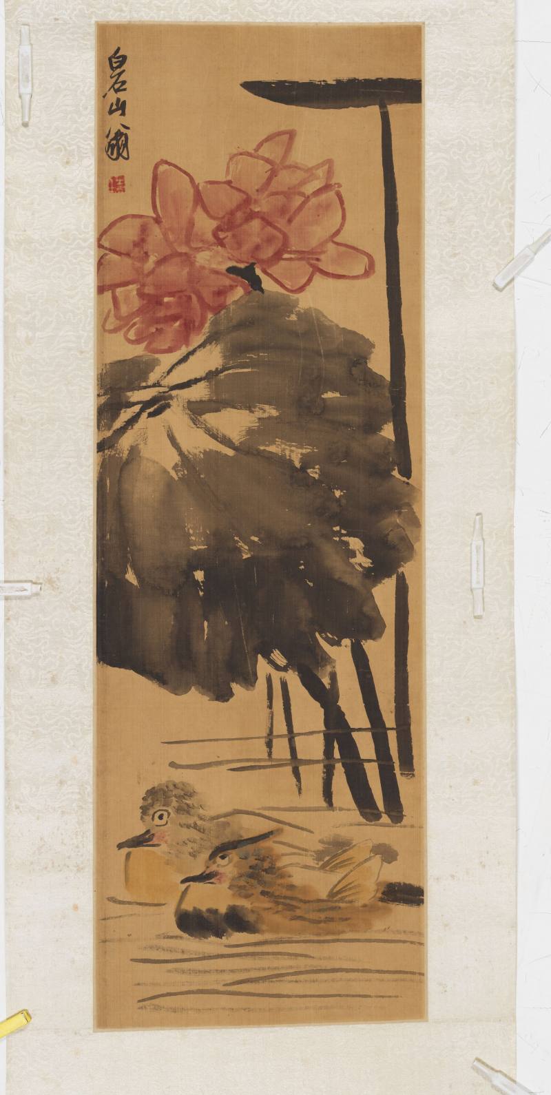 齊白石 荷花鴛鴦 - 图2