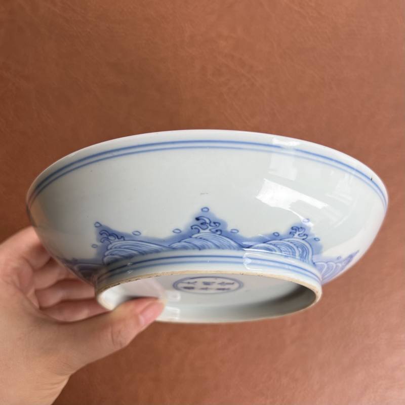清雍正 仿宣德青花鱼化龙纹盘 - 图6