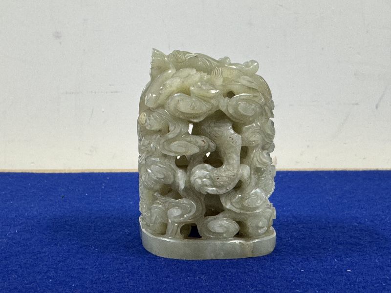 元 白玉龍紋爐頂 - 图5