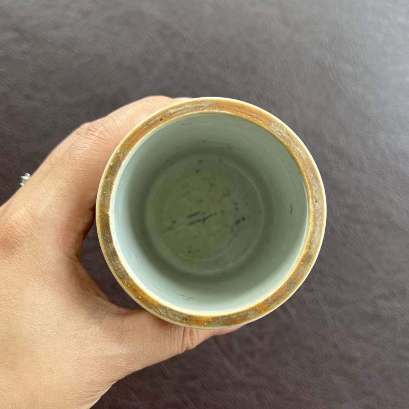 清雍正-乾隆 浅绛彩三酸图笔筒 - 图8