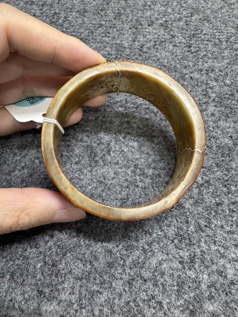玉紅沁神面紋琮 - 图14