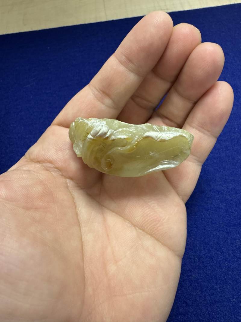 元 白玉紅沁荷葉式水洗 - 图13