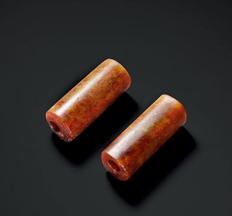 老土大紅玉勒一對